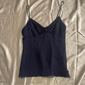 Elegant Navy Blue Women's Top